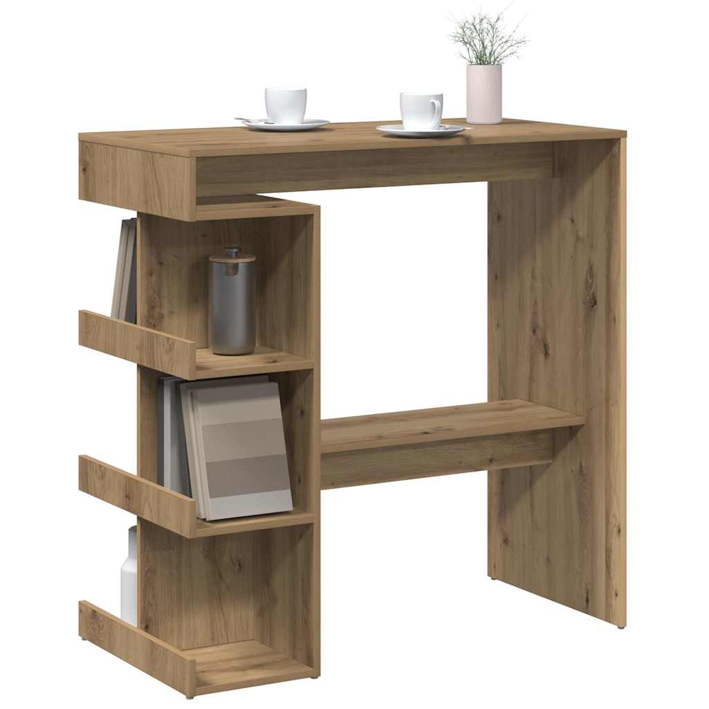 barbord med opbevaringsstativ 100x48x101,5 cm kunsteg