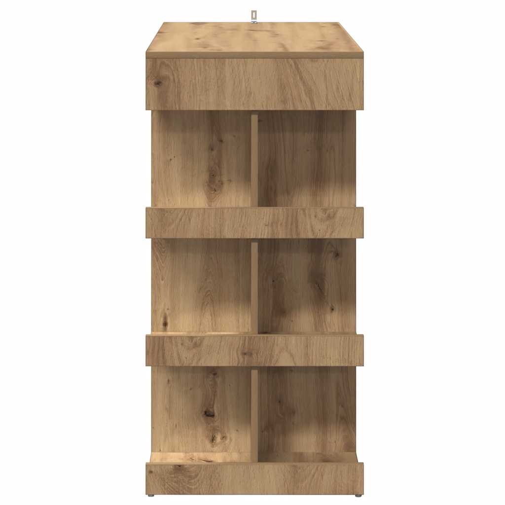 barbord med opbevaringsstativ 100x48x101,5 cm kunsteg