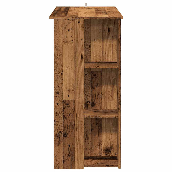 barbord med hylde 102x50x103,5 cm konstrueret træ antikt træ