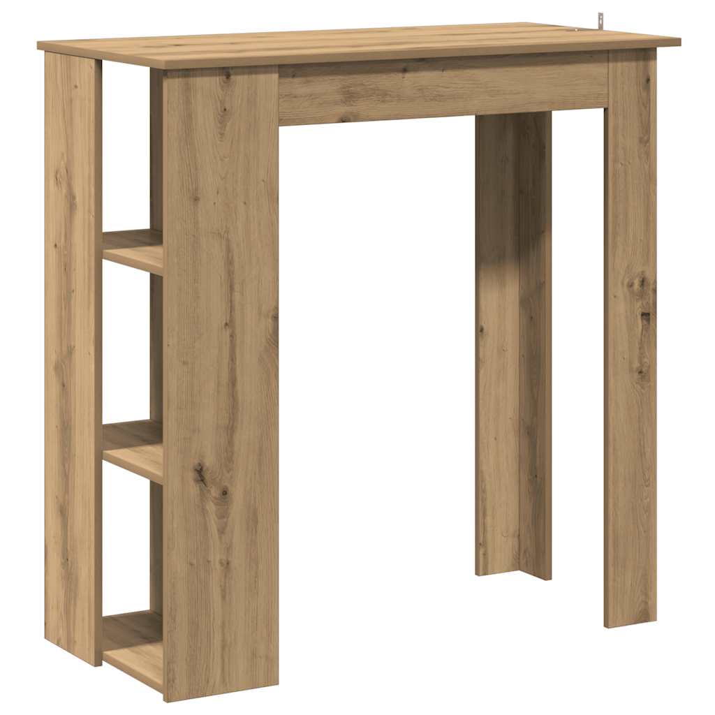barbord med hylde 102x50x103,5 cm konstrueret træ kunsteg