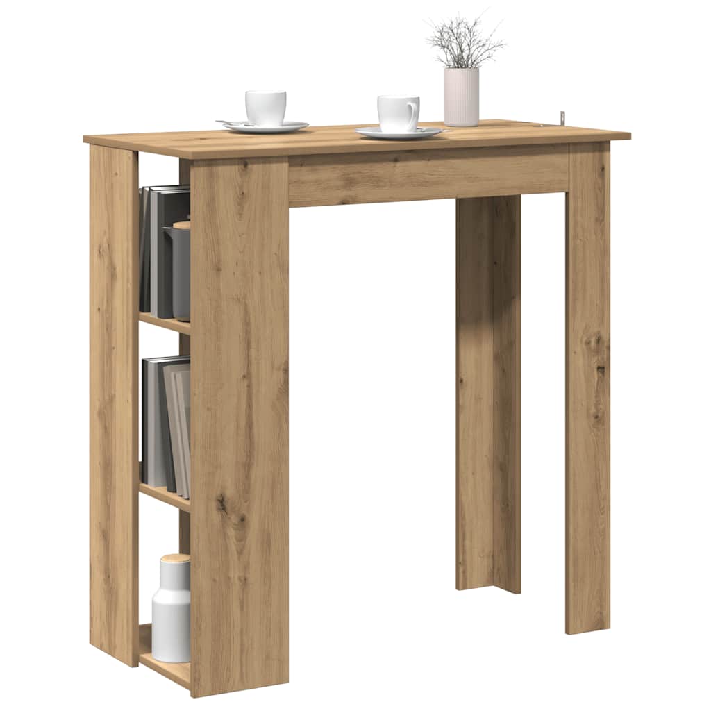 barbord med hylde 102x50x103,5 cm konstrueret træ kunsteg