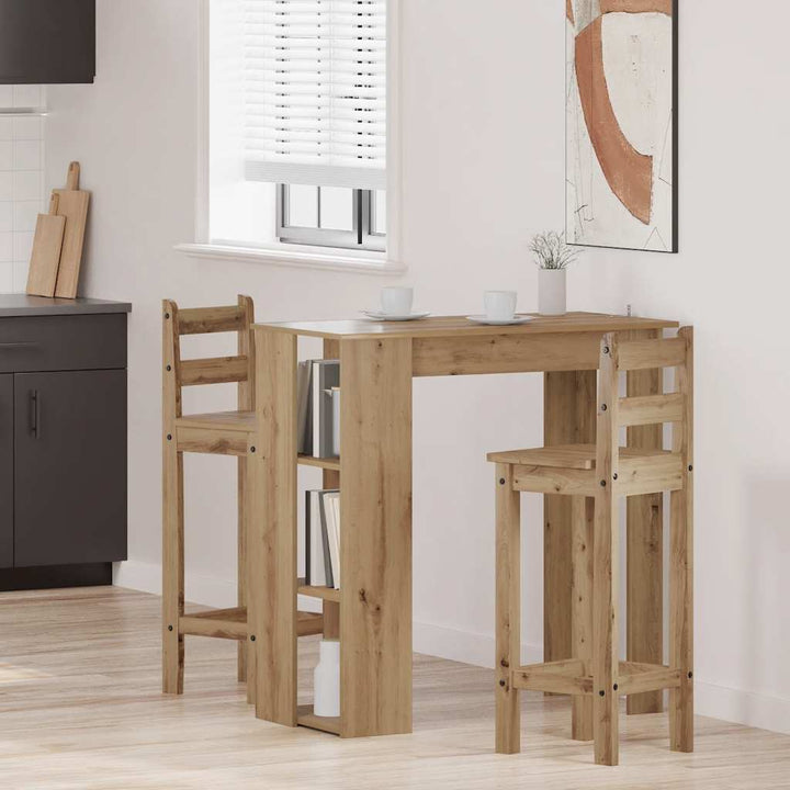barbord med hylde 102x50x103,5 cm konstrueret træ kunsteg