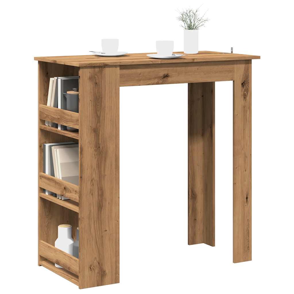 barbord med opbevaringsstativ 102x50x103,5 cm kunsteg