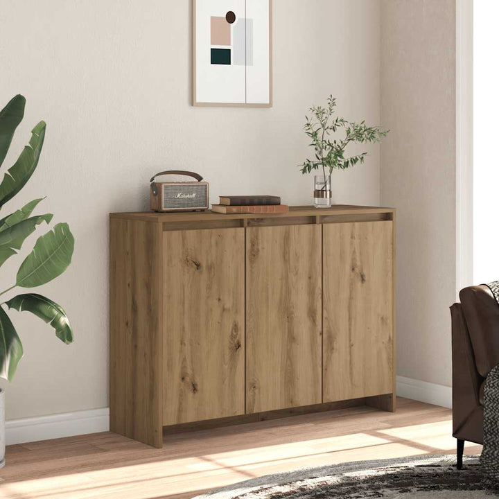 skænk 102x33x75 cm konstrueret træ kunsteg