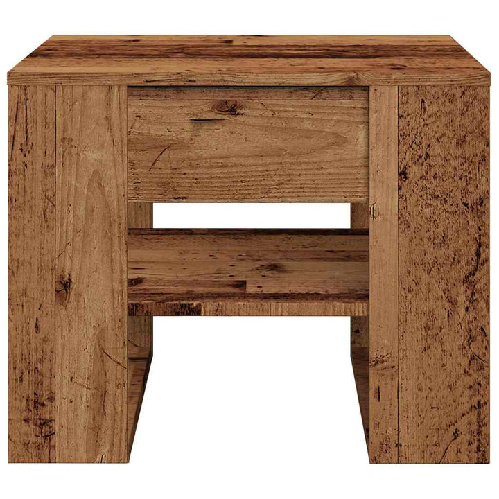 sofabord 55,5x55x45 cm konstrueret træ antikt træ