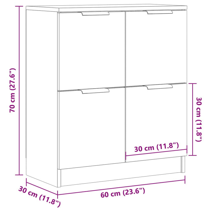 skænk 60x30x70 cm konstrueret træ antikt trælook
