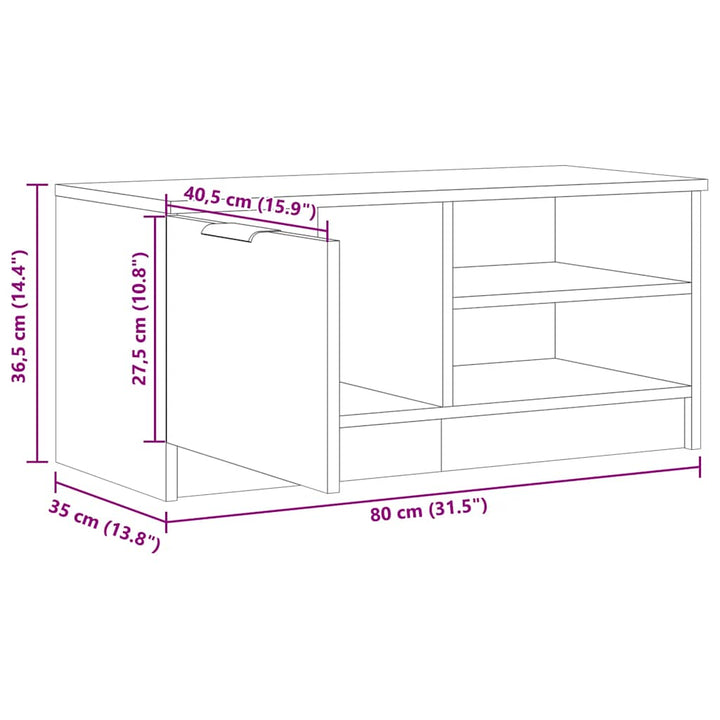 tv-bord 80x35x36,5 cm konstrueret træ antikt træ