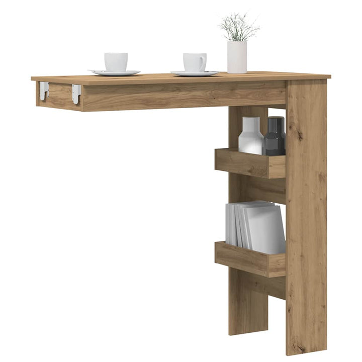 vægmonteret barbord 102x45x103,5 cm konstrueret træ kunsteg