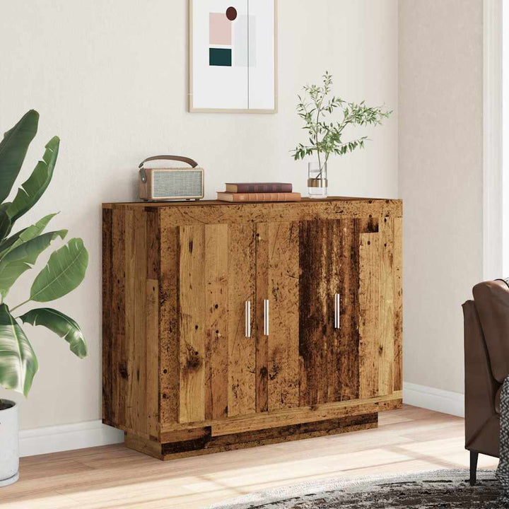 skænk 92x35x75 cm konstrueret træ gammelt trælook