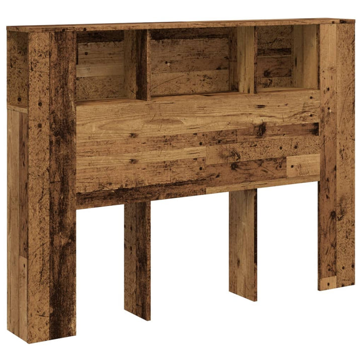 sengegavl m. opbevaring 140x18,5x102,5 cm konstrueret træ antik