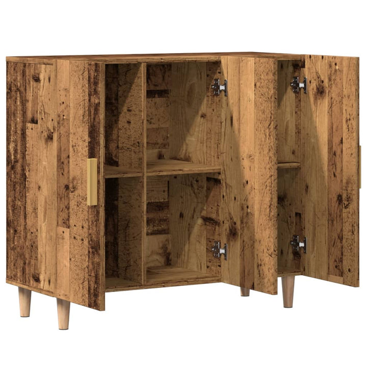 skab 90x34x80 cm konstrueret træ gammelt træ-look