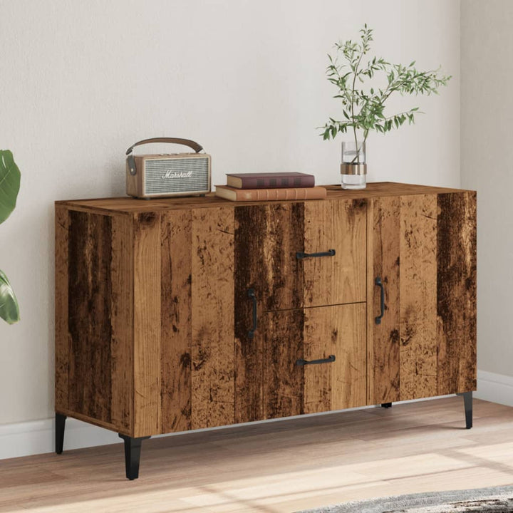 skænk 100x36x60 cm konstrueret træ gammelt træ-look