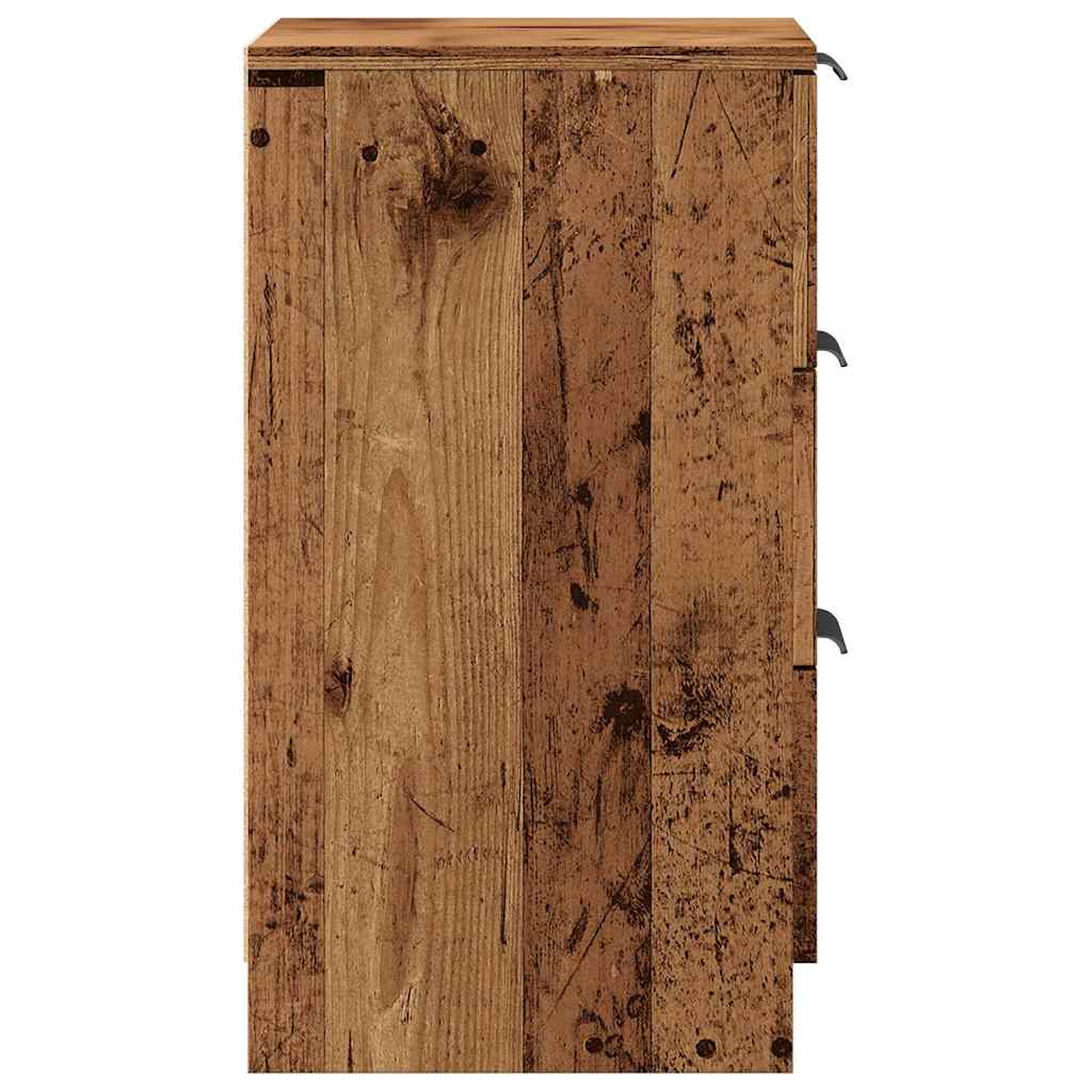 sengeborde 2 stk. 40x36x65 cm konstrueret træ gammelt trælook