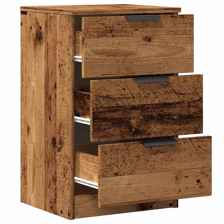 sengeborde 2 stk. 40x36x65 cm konstrueret træ gammelt trælook