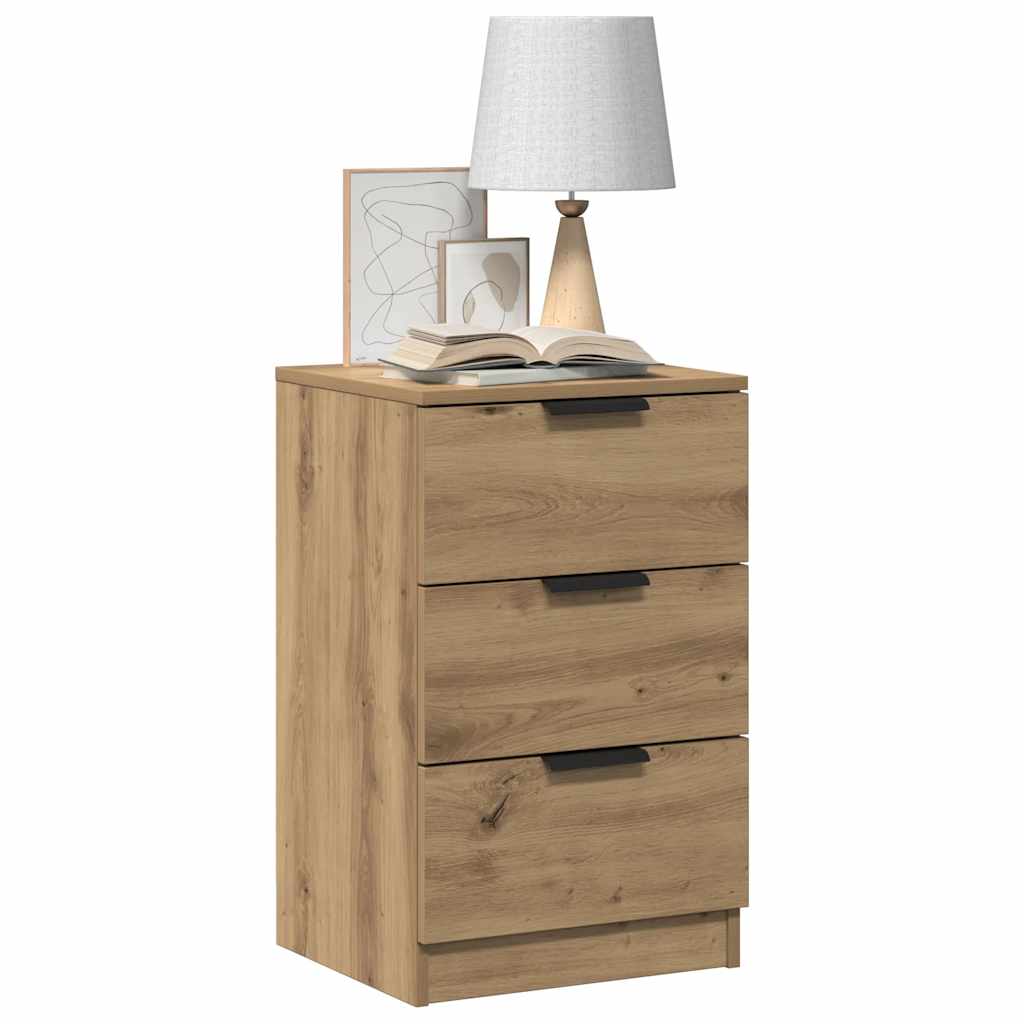 sengeborde 2 stk. 40x36x65 cm konstrueret træ kunsteg