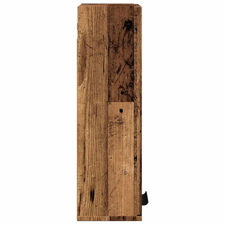 væghængt badeværelsesskab 32x20x67 cm antikt træ
