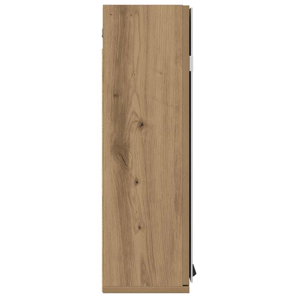 badeværelsesskab med spejl 64x20x66,5cm konstrueret træ kunsteg