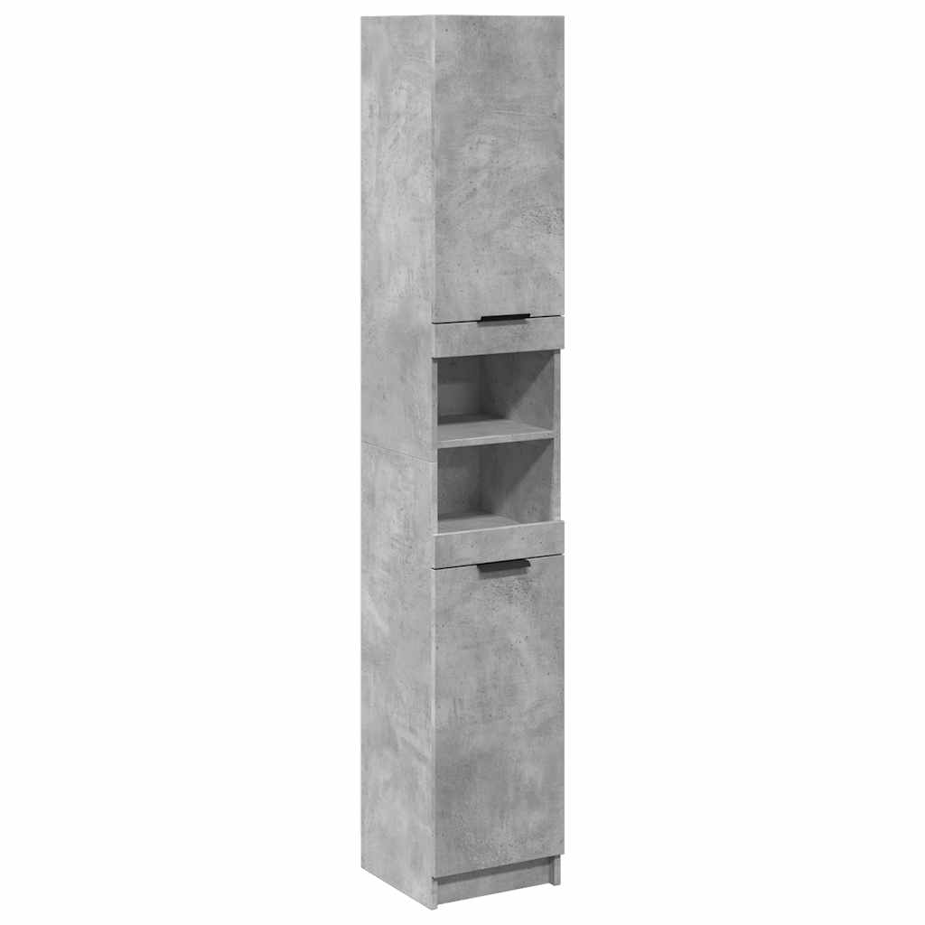 badeværelsesskab 32x34x188,5 cm konstrueret træ betongrå