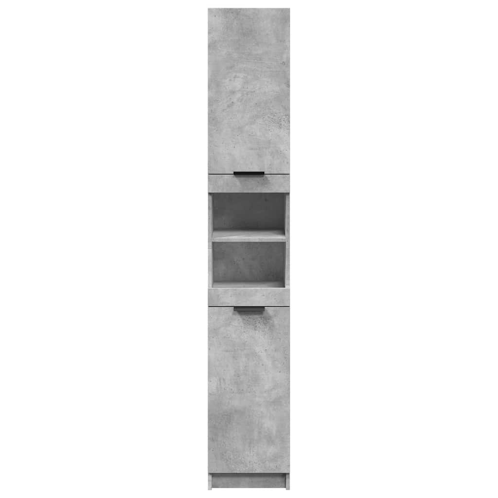 badeværelsesskab 32x34x188,5 cm konstrueret træ betongrå