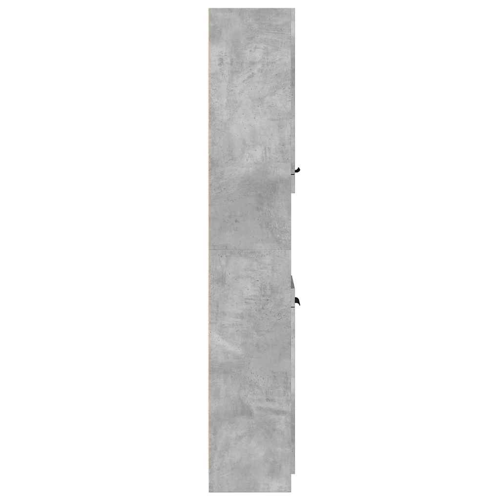 badeværelsesskab 32x34x188,5 cm konstrueret træ betongrå