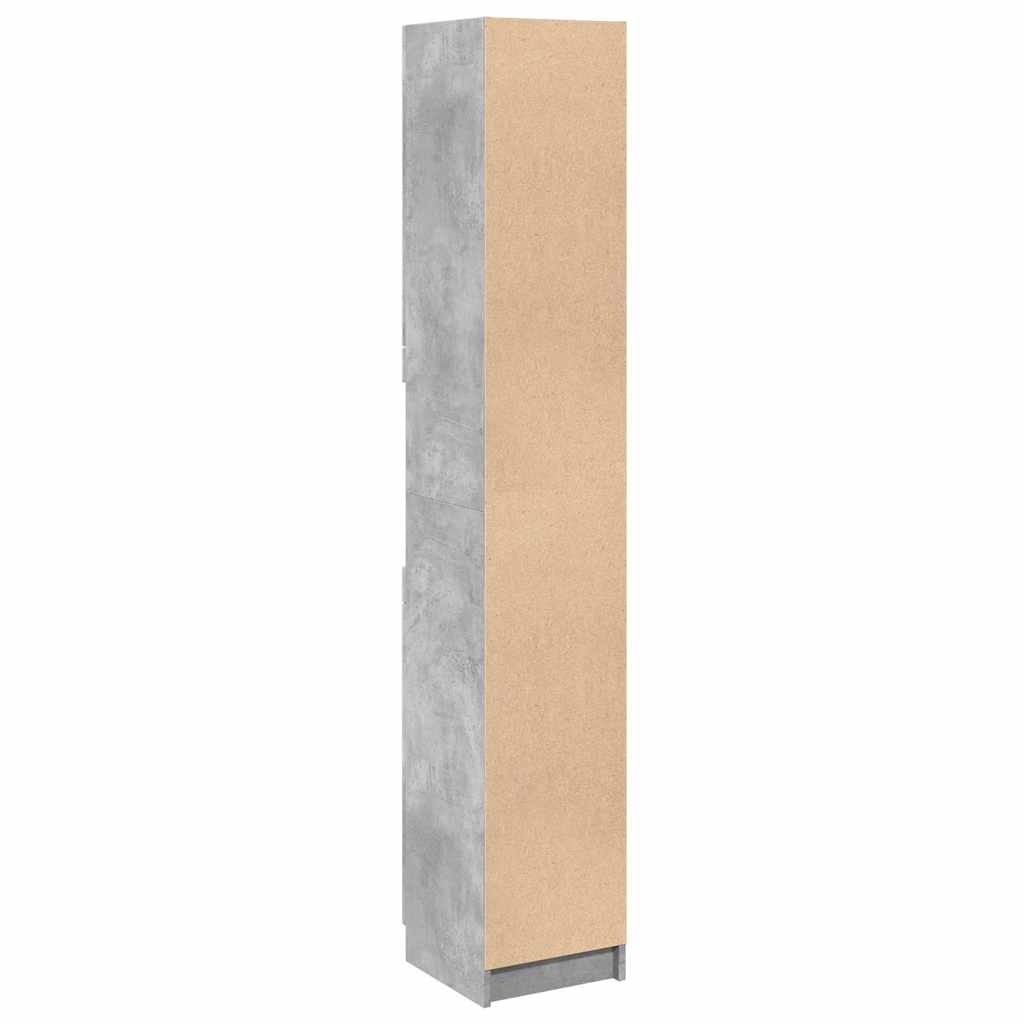 badeværelsesskab 32x34x188,5 cm konstrueret træ betongrå