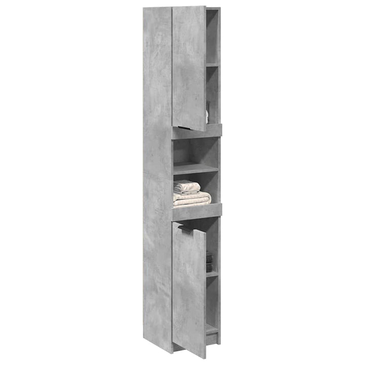 badeværelsesskab 32x34x188,5 cm konstrueret træ betongrå