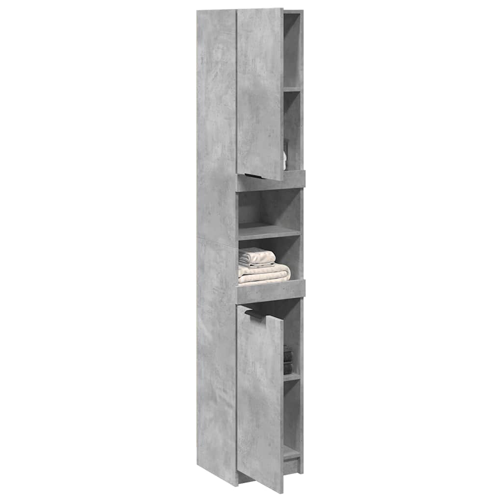 badeværelsesskab 32x34x188,5 cm konstrueret træ betongrå