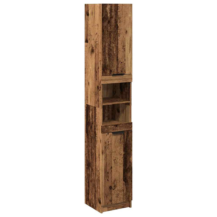 badeværelsesskab 32x34x188,5 cm konstrueret træ gammelt trælook