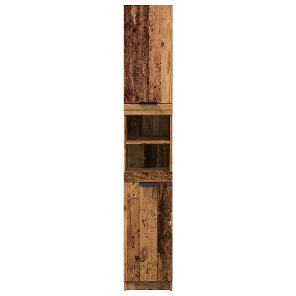 badeværelsesskab 32x34x188,5 cm konstrueret træ gammelt trælook
