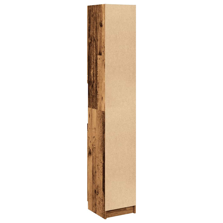 badeværelsesskab 32x34x188,5 cm konstrueret træ gammelt trælook
