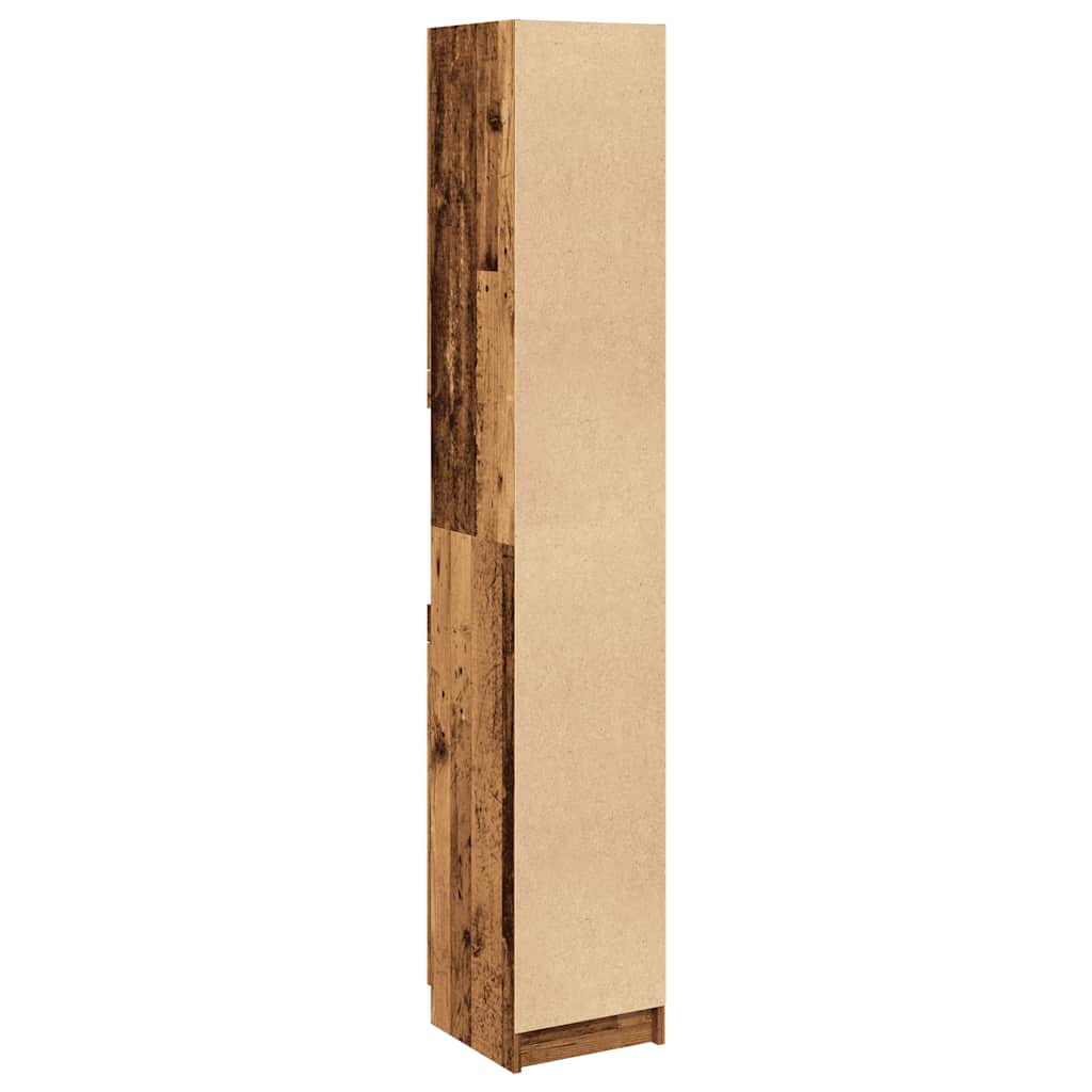 badeværelsesskab 32x34x188,5 cm konstrueret træ gammelt trælook