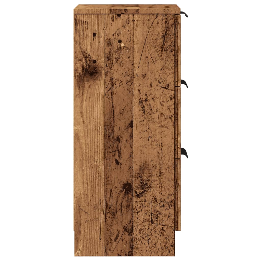 skænke 2 stk. 30x30x70 cm konstrueret træ antikt træ