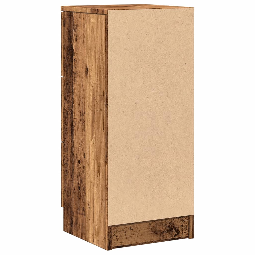 skænke 2 stk. 30x30x70 cm konstrueret træ antikt træ