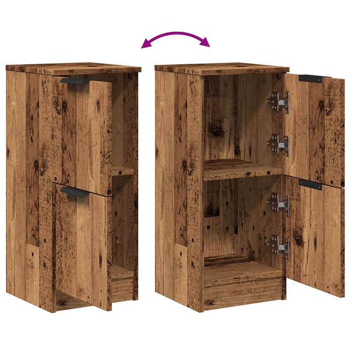 skænke 2 stk. 30x30x70 cm konstrueret træ antikt træ