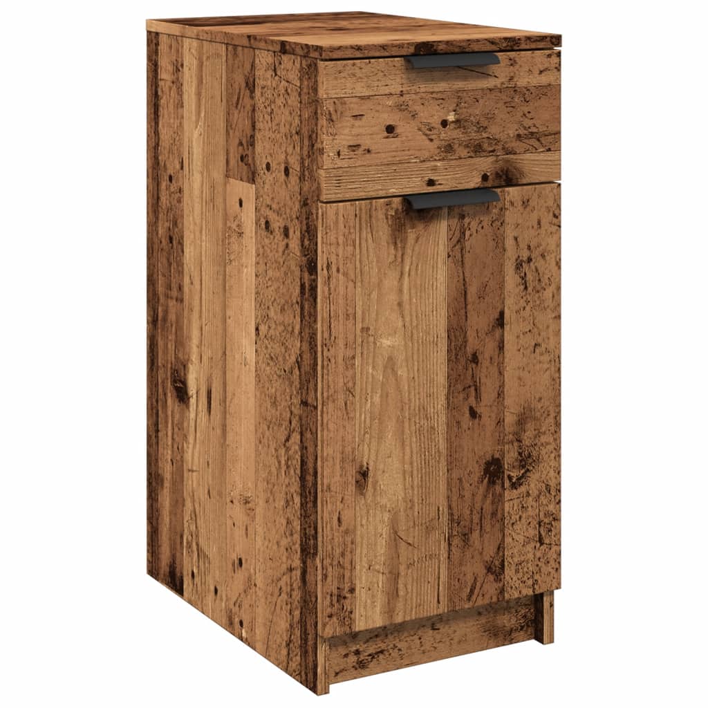 skab til skrivebord 33x50x75 cm konstrueret træ antikt træ