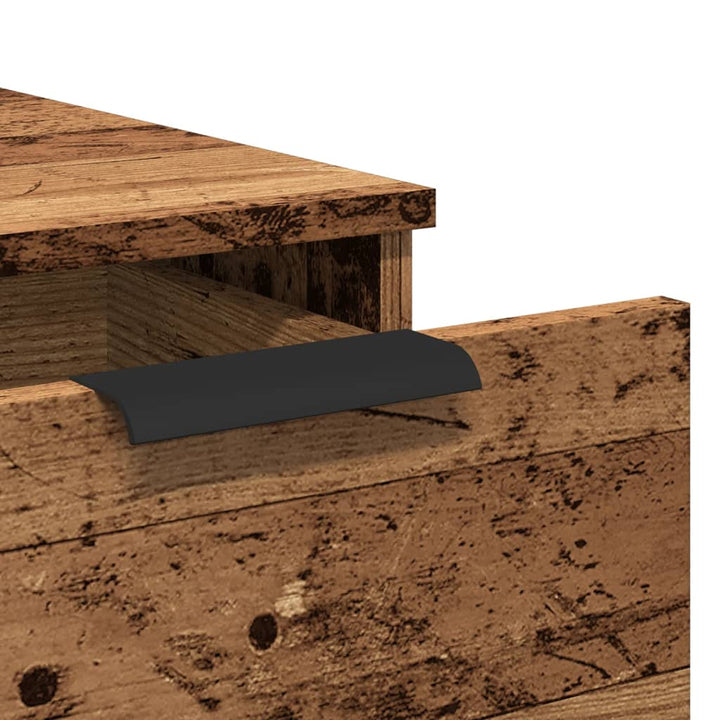 skab til skrivebord 33x50x75 cm konstrueret træ antikt træ