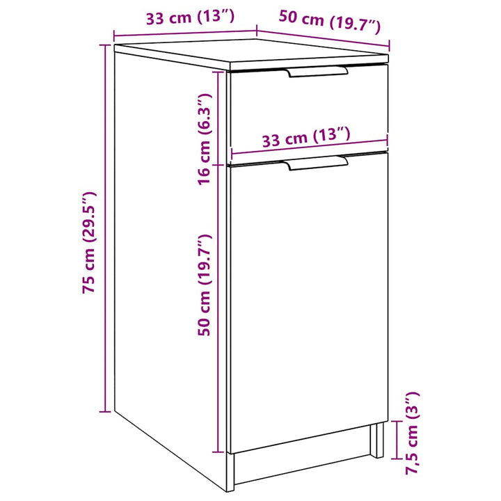 skrivebord 33x50x75 cm konstrueret træ kunsteg
