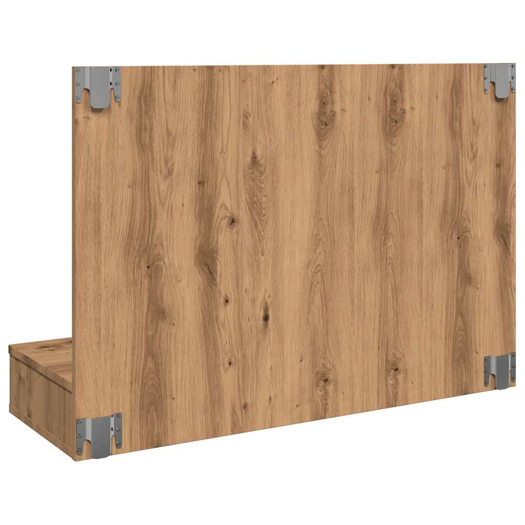 spejlskab med LED kunstig eg 90x31,5x62 cm