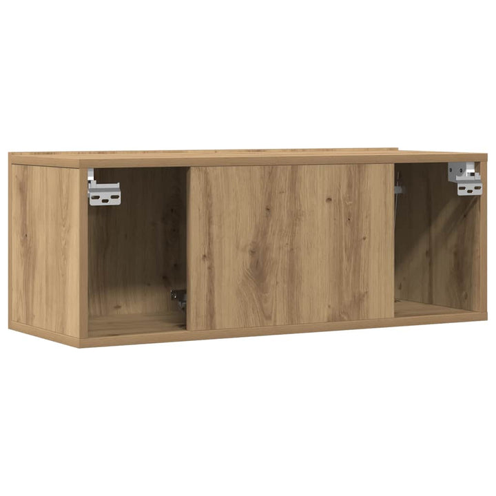 væghængte tv-borde 2 stk. 80x30x30 cm egetræsfarve