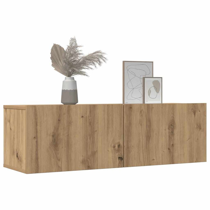 væghængte tv-borde 2 stk. 100x30x30 cm egetræsfarve