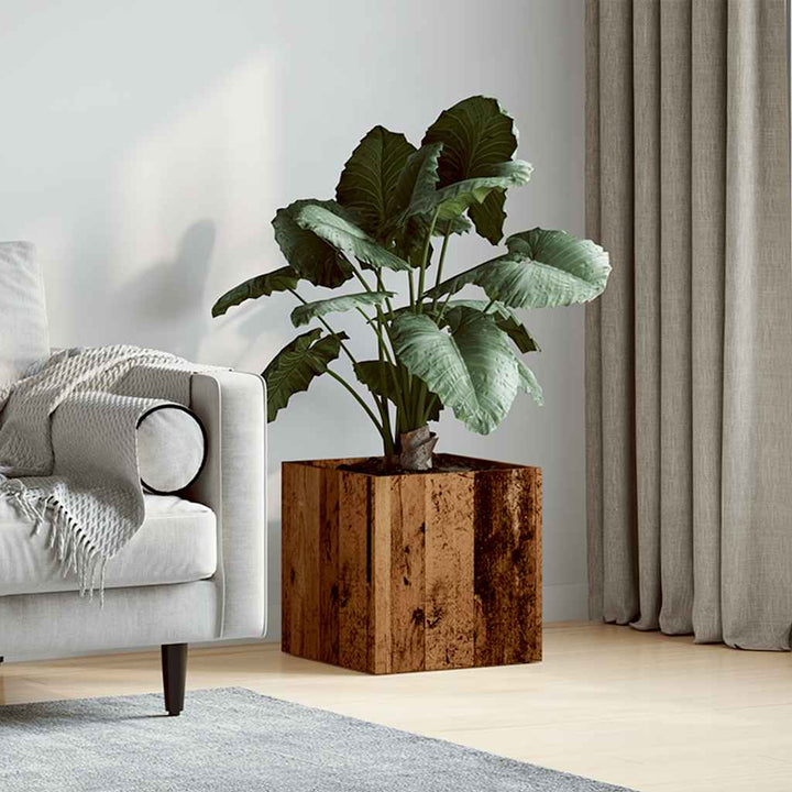 plantekasse 40x40x40 cm konstrueret træ gammelt træ-look