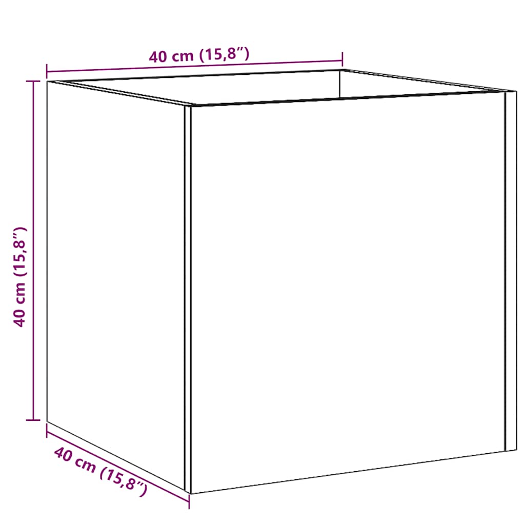 plantekasse 40x40x40 cm konstrueret træ gammelt træ-look