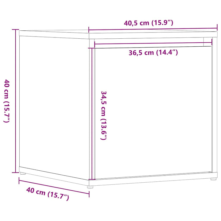 opbevaringsskab 40,5x40x40 cm konstrueret træ gammelt træ-look