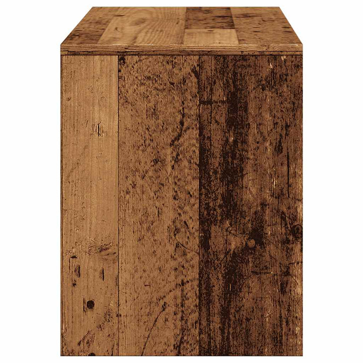 skammel til makeupbord 70x35x45 cm konstrueret træ antikt træ