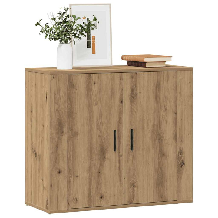 skænk 80x33x70 cm konstrueret træ egetræsfarve