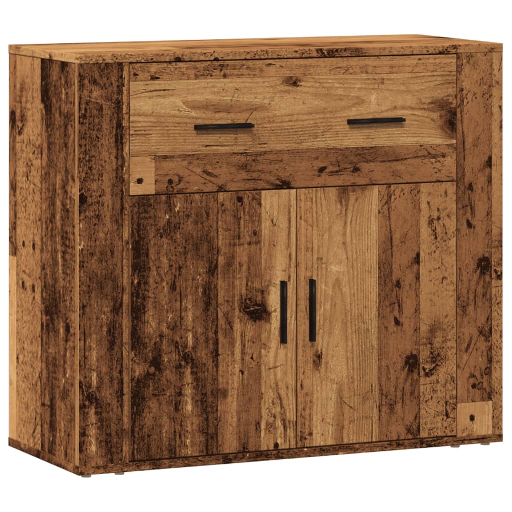 skænk 80x33x70 cm konstrueret træ gammelt træ-look