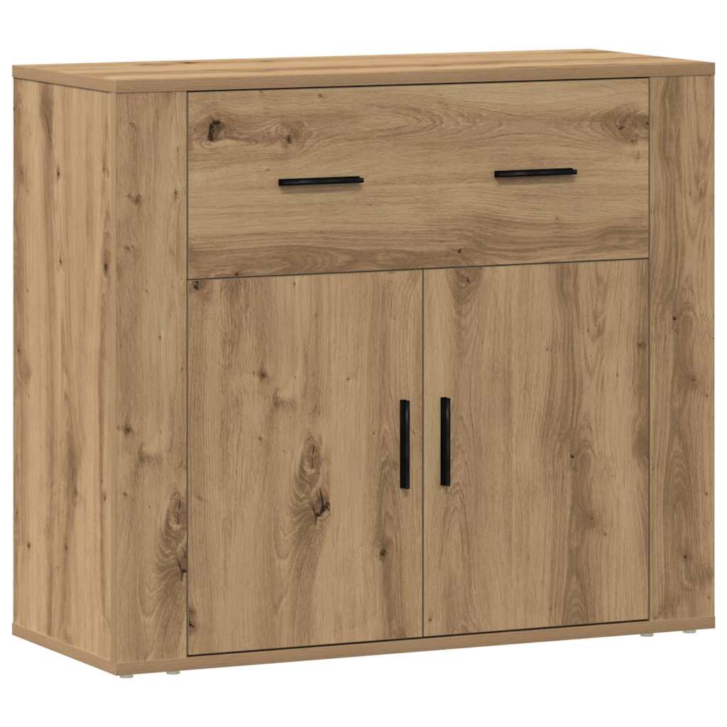 skænk 80x33x70 cm konstrueret træ egetræsfarve