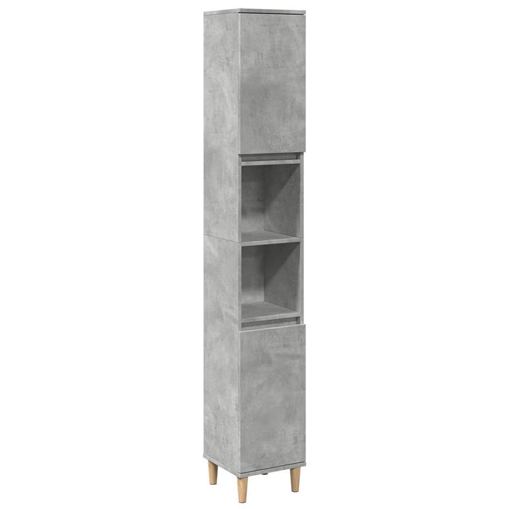 badeværelsesskab 30x30x190 cm konstrueret træ betongrå