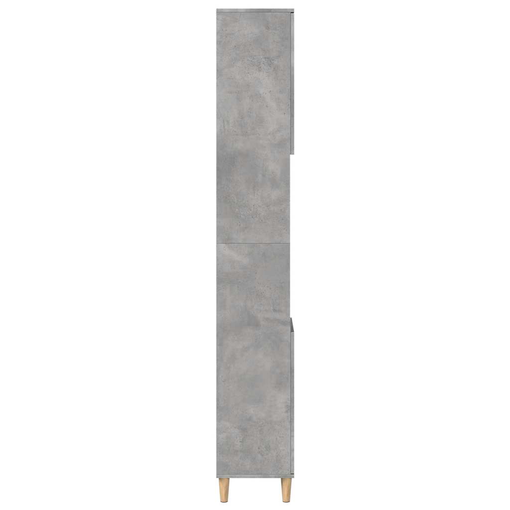 badeværelsesskab 30x30x190 cm konstrueret træ betongrå