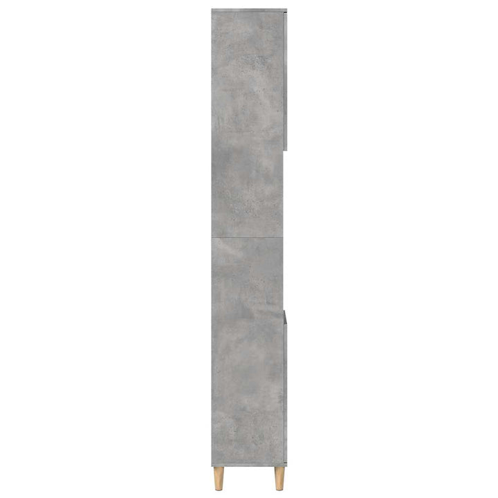 badeværelsesskab 30x30x190 cm konstrueret træ betongrå